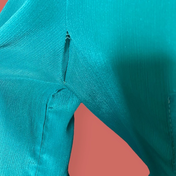 👗 VINTAGE TURQUOISE DRESS BY COCO OF CALIFORNIA SZ S - Picture 6 of 8